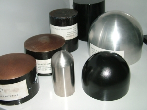 Various test anvils and impactors